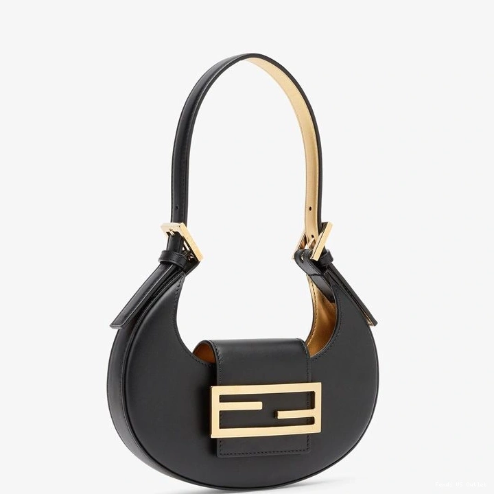 Cheap HOT Calf Bag Cookie Black Hobo Leather Mini In Fendi 0712
